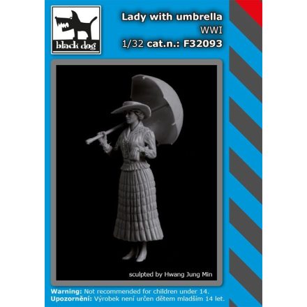 Black Dog Lady with umbrella WWI