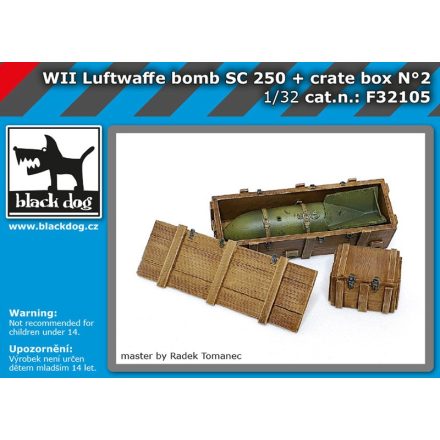 Black Dog WW II Luftwaffe bombs SC 250 + crate box N°2