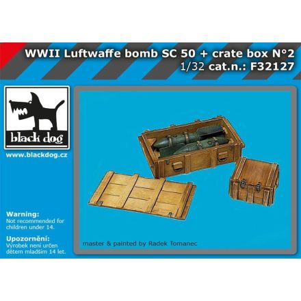Black Dog WW II Luftwaffe bomb SC 50 + crate box N°2