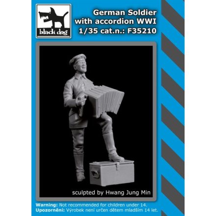 Black Dog German soldier with accordion WWI