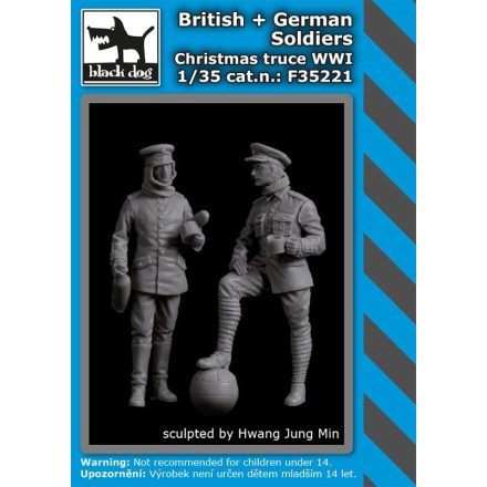 Black Dog British + German soldiers Christmas truce WWI