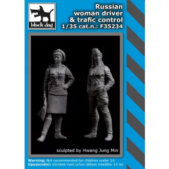   Black Dog Russian woman driver + trafic control – figurakészlet