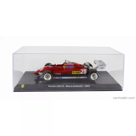 EDICOLA FERRARI F1 126 C2 N 28 SEASON 1982 MARIO ANDRETTI - WITH SHOWCASE