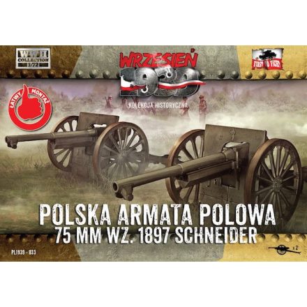 First to Fight Polish Field Cannon 75mm Schneider makett