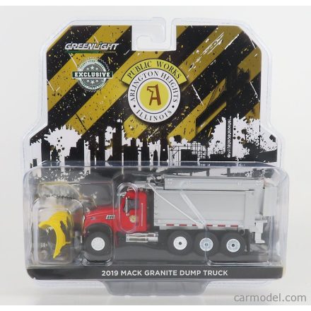 Greenlight MACK GRANITE DUMP TRUCK CASSONE RIBALTABILE 4-ASSI 2019 - SPAZZANEVE - SNOWPLOW