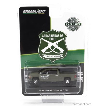 Greenlight CHEVROLET SILVERADO Z71 PICK-UP POLICE CARABINEROS DE CHILE 2018