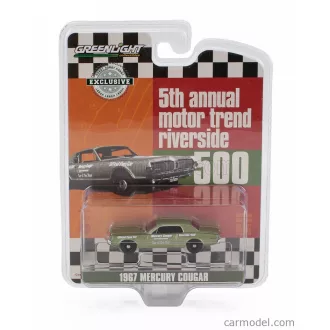   GREENLIGHT MERCURY COUGAR OFFICIAL PACE CAR RIVERSIDE 500 COUPE CAR OF THE YEAR 1967