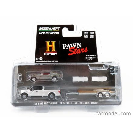 Greenlight Ford F-150 PICK-UP 2015 WITH TRAILER + FORD USA SHELBY MUSTANG CABRIOLET 1968 - PAWN STARS