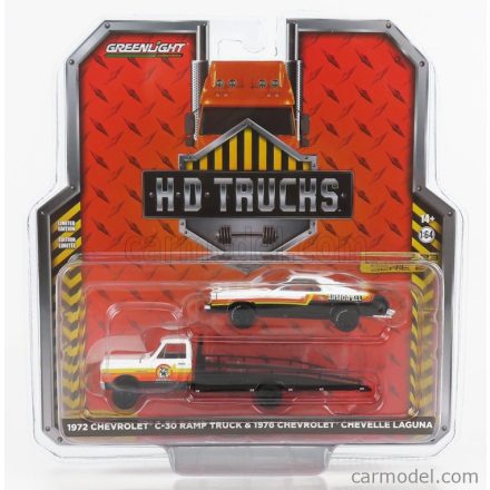 Greenlight CHEVROLET C-30 RAMP TRUCK CARRO ATTREZZI - WRECKER ROAD SERVICE 1972 + CHEVELLE 1976