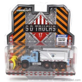   Greenlight MACK GRANITE DUMP TRUCK CASSONE RIBALTABILE 4-ASSI 2019 - SPAZZANEVE - SNOWPLOW