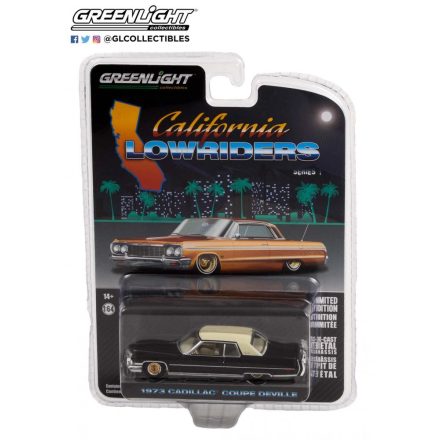 Greenlight CADILLAC Coupe deVille - Black with Gold Wheels California Lowriders Series 1
