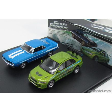 Greenlight CHEVROLET SET 2X BRIAN'S CAMARO YENKO 1969 + MITSUBISHI LANCER EVOLUTION VII 2002 - FAST & FURIOUS II (2003)