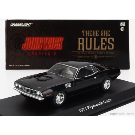 Greenlight PLYMOUTH CUDA COUPE 1971 JOHN WICK CHAPTER 4 MOVIE 2023