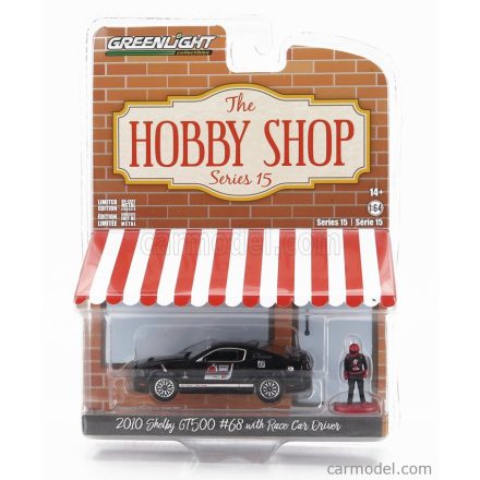 Greenlight Ford MUSTANG SHELBY GT500 N 68 WITH RACE CAR DRIVER 2010