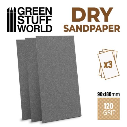 Green Stuff World SandPaper 180x90mm - DRY 120 grit