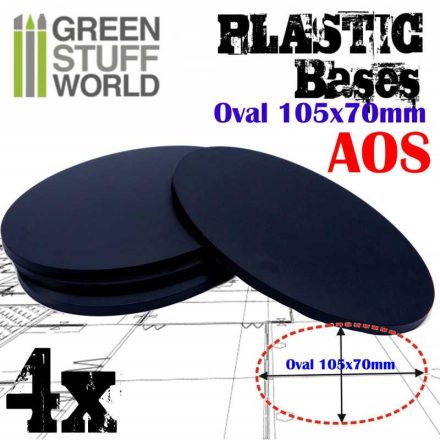 Green Stuff World Plastic Bases - Oval Pill 105x70mm AOS