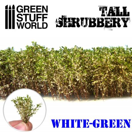 Green Stuff World Tall Shrubbery - White Green