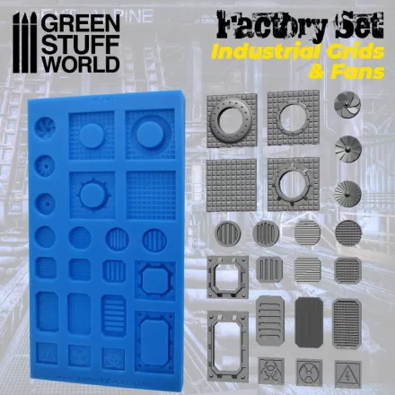 Green Stuff World szilikon forma Grids and Fans