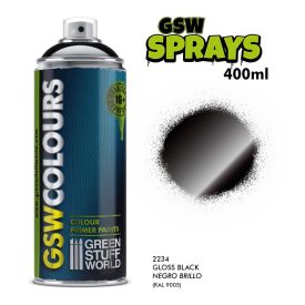   Green Stuff World SPRAY Primer Colour Gloss Black 400ml alapozó festék