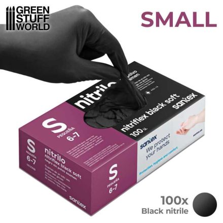 Green Stuff World Black Nitrile Gloves - Small