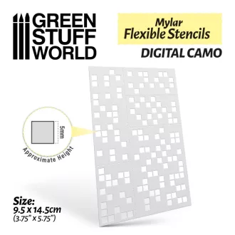 Green Stuff World Flexible Stencils - DIGITAL CAMO (5mm)