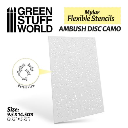 Green Stuff World Flexible Stencils - AMBUSH DISC CAMO (Various Sizes)