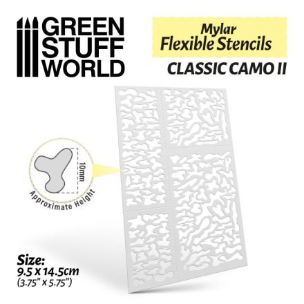 Green Stuff World Flexible Stencils - Classic Camo 2 (10mm aprox.)