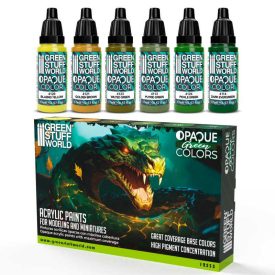   Green Stuff World Paint Set - Opaque Paint Set - Green Colours