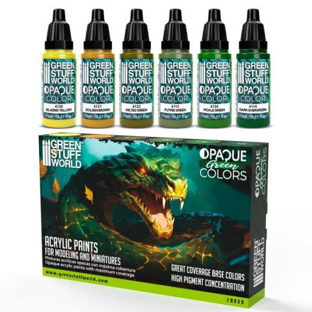 Green Stuff World Paint Set - Opaque Paint Set - Green Colours