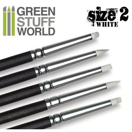 Green Stuff World formázó szilikon ecset 2 - WHITE SOFT
