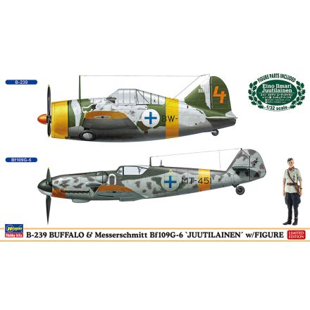 Hasegawa Buffalo And Messerschmitt Bf109G-6 'Juutilainen' With Figure makett