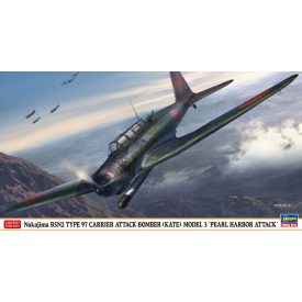   Hasegawa Nakajima B5N2 TYPE 97 CARRIER ATTACK BOMBER (KATE) MODEL 3 makett