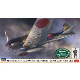   Hasegawa Mitsubishi A6M5 Zero Fighter Type 52 'Super Ace' w/Figure Tetsuzo Iwamoto makett