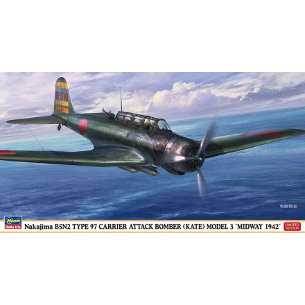 Hasegawa Nakajima B5N2 Type 97 Carrier Attack Bomber (Kate) Model 3 'Midway 1942' makett