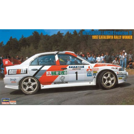 Hasegawa Mitsubishi Lancer Evolution IV 1997 Catalunya Rally Winner makett