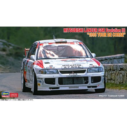 Hasegawa Mitsubishi Lancer GSR Evolution III 1995 Tour De Corse makett