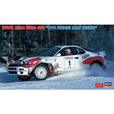 Hasegawa Toyota Celica Turbo 4WD "1993 Swedish Rally Winner" makett