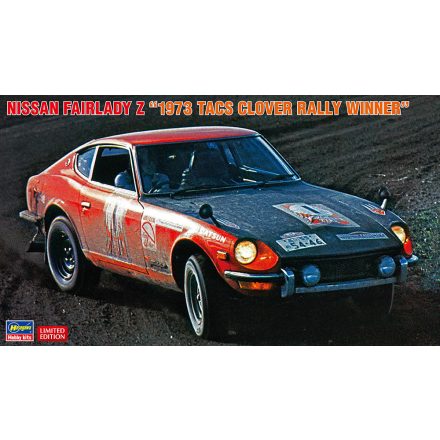 Hasegawa Nissan Fairlady Z "1973 Tacs Clover Rally Winner" makett