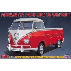   Hasegawa Volkswagen Type 2 Pick-Up Truck "Red/White Paint" makett