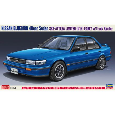 Hasegawa Nissan Bluebird 4Door Sedan SSS-ATTESA LIMITED (U12) EARLY with Trunk Spoiler makett