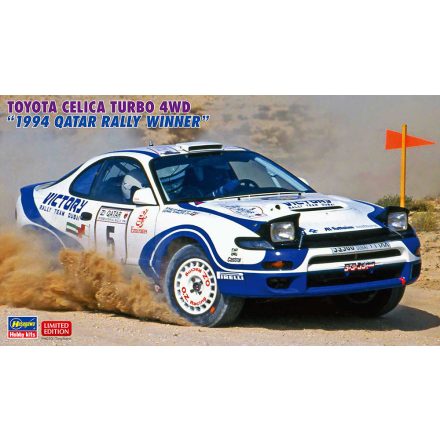 Hasegawa Toyota Celica TURBO 4WD 1994 Qatar Rally Winner makett
