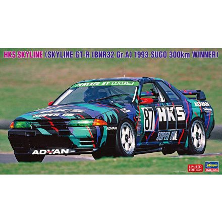 Hasegawa Nissan HKS Team Skyline GT-R (BNR32 Gr.A) 1993 SUGO 300 km Winner makett