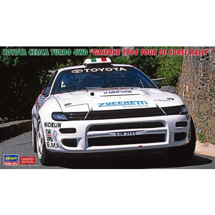 Hasegawa Toyota Celica Turbo 4WD - Grifone 1994 Tour De Corse Rally makett