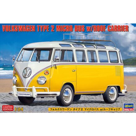 Hasegawa Volkswagen Type 2 Micro Bus with Roof Carrier makett
