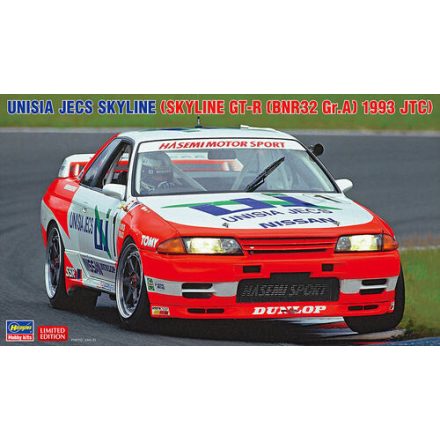 Hasegawa Unisia JECS Skyline (Skyline GT-R (BNR32 Gr.A) 1993 JTC) makett