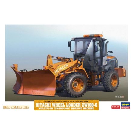 Hasegawa Hitachi Wheel Loader ZW100-6 Multiplow (Snowplow) Working Machine makett