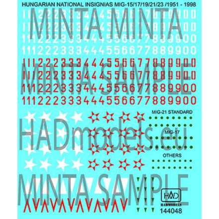 HAD Magyar felségjelek és számsorok 1958- matrica