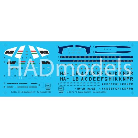 HAD Tu-134 Tu-134A Tu-134A-3 MALÉV (Zvezda) matrica