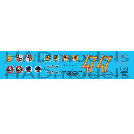 HAD MiG-21 MF/UM Magyar Légierő jelzései matrica