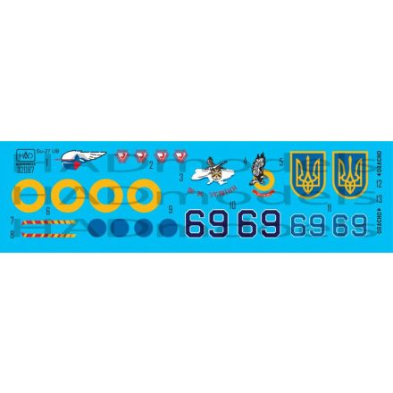 HAD Su-27 UB Ukrán festésű "69" matrica